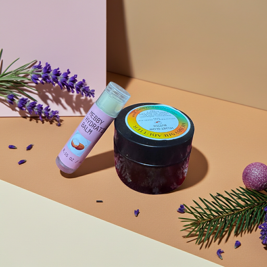 Christmas Velvet Glow Bundle | Hydrating Lip Balm & Lavender-Infused Body Butter