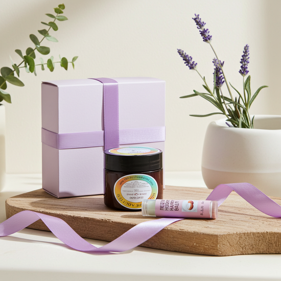 Velvet Glow Bundle – Lavender-Infused Body Butter + Hydrating Lip Balm